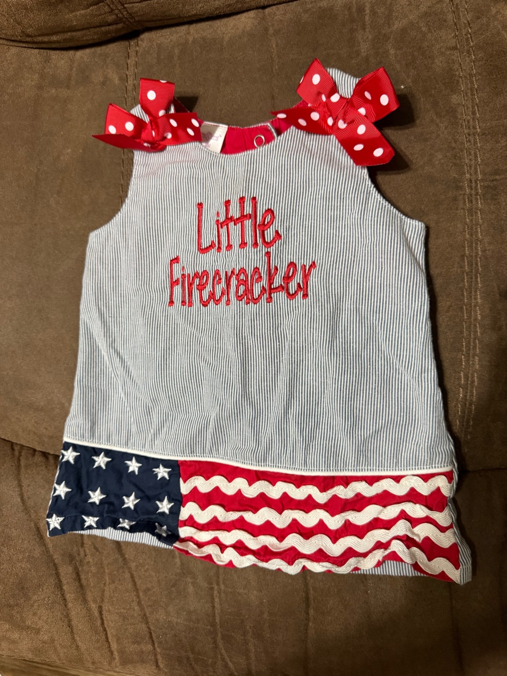 Gymboree Little Firecracker Red, White & Blue Ribbon Tank Dress